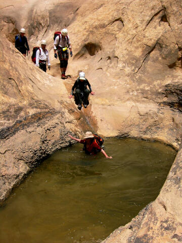 Wading in Knotted Rope Canyon