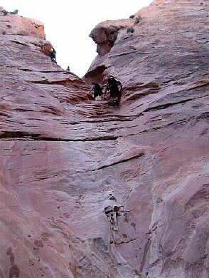 Climbing up Ramp Canyon