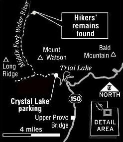 Map where hikers were found.