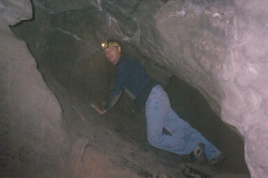 Crawling through the cave