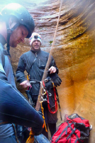 Gavin Hawkley on rope with David Balkcom where he is found.