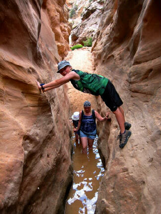 Stormy climbs in Cottonwood Wash