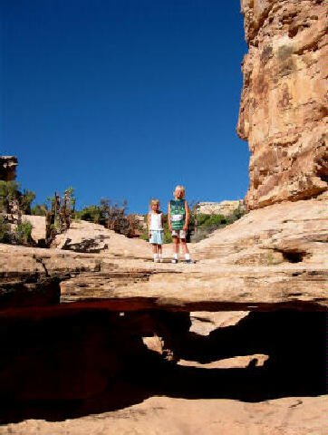 Sierra & Stormy standing on Nels Johnson Bridge