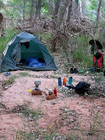 Your typical Escalnte River campsite.
