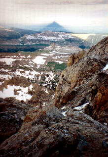 Shadow of Grand Teton from Upper Saddle