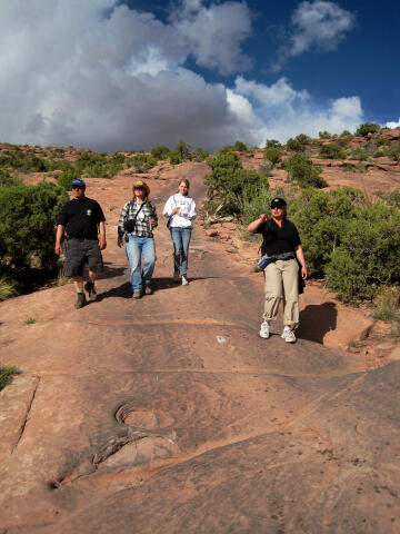 Hiking down the Moab Rim trail