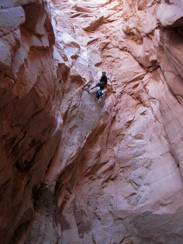 The third and final rappel.