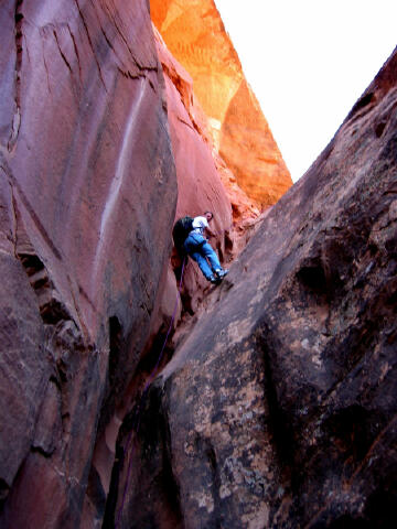 1st Rappel in Trail Canyon