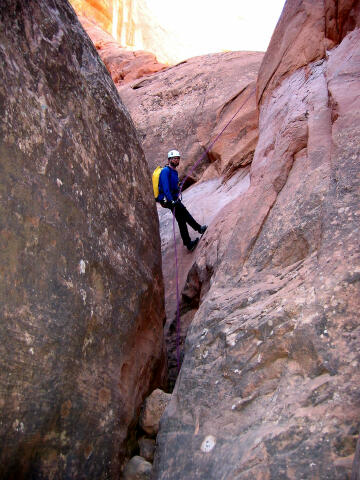 2nd Rappel in Trail Canyon