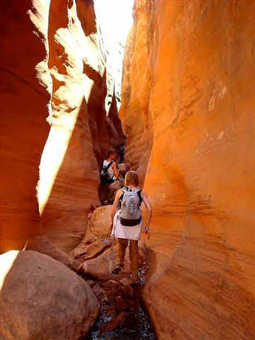 Hiking down Warm Springs Canyon to check out Lake Powell.