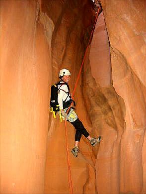 Julie Wallace at the First Rappel