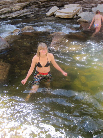 Stormy swimming in Cataract Gorge