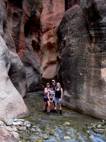 The family at the beginning of the Kanarra Creek slot