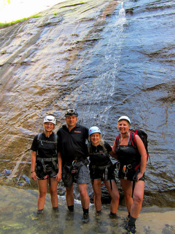 Stormy, Shane, Sierra and Shauna Burrows in Zion National Park