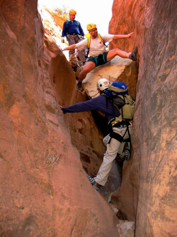 Sam below, Hank climbing and Tom Jones observing.